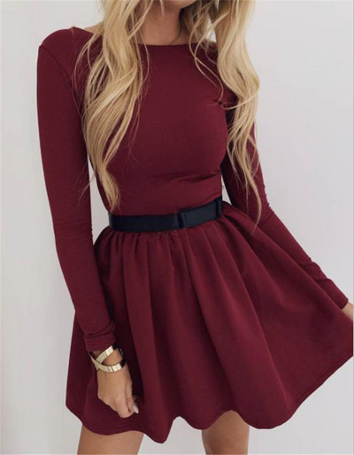 Rochie de dama moderna croiala model cu maneci lungi trei culori