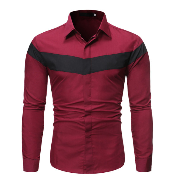 Modern férfi ing fekete és bordó gombokkal