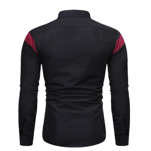 Modern férfi ing fekete és bordó gombokkal