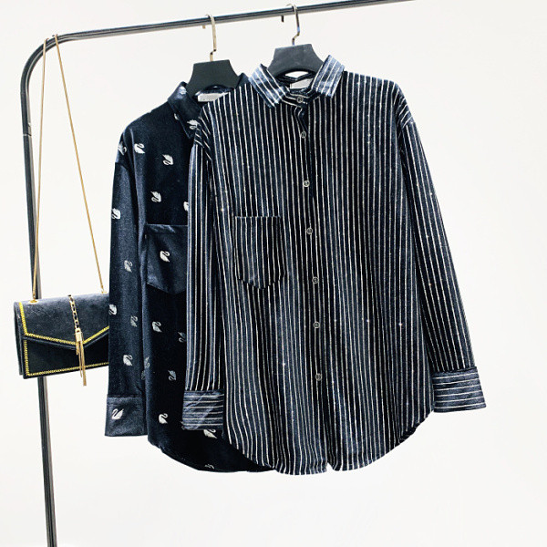 Új modell női ing klasszikus gallérral és gombokkal, két színben