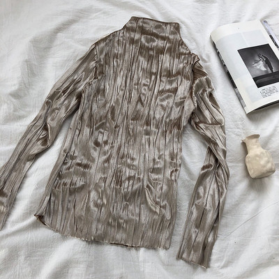 Modern női bársony blúz, hosszú ujjal több színben