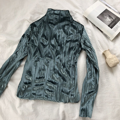 Modern női bársony blúz, hosszú ujjal több színben