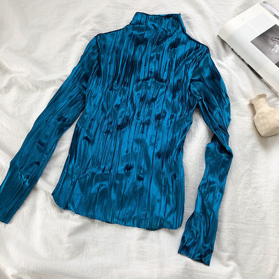 Modern női bársony blúz, hosszú ujjal több színben