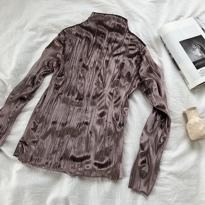 Modern női bársony blúz, hosszú ujjal több színben