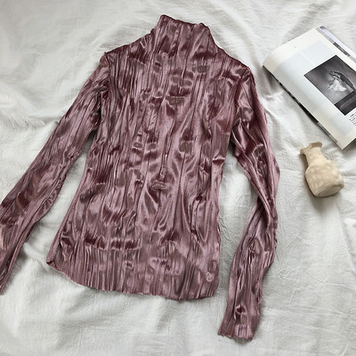 Modern női bársony blúz, hosszú ujjal több színben