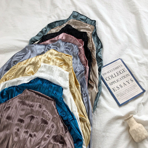 Modern női bársony blúz, hosszú ujjal több színben