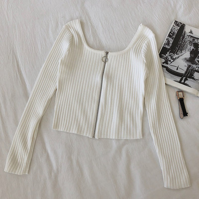 Καθημερινή γυναικεία μπλούζα με φερμουάρ και μακρύ μανίκι σε τρία χρώματα