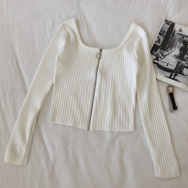 Καθημερινή γυναικεία μπλούζα με φερμουάρ και μακρύ μανίκι σε τρία χρώματα