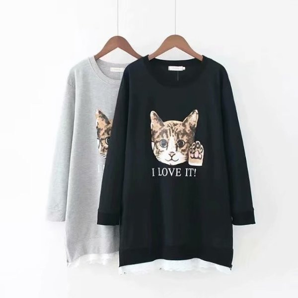 Μοντέρνα γυναικεία μπλούζα με μακρύ μανίκι με μαύρο και γκρι  χρώμα 