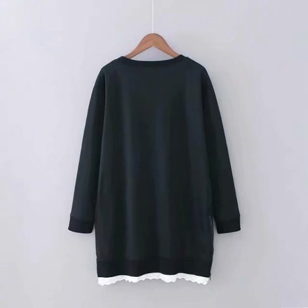 Μοντέρνα γυναικεία μπλούζα με μακρύ μανίκι με μαύρο και γκρι  χρώμα 