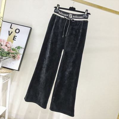 Új modell női sportbársony nadrág fekete színben