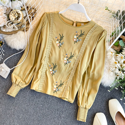 Modern női ing hímzéssel és hosszú ujjú több színben