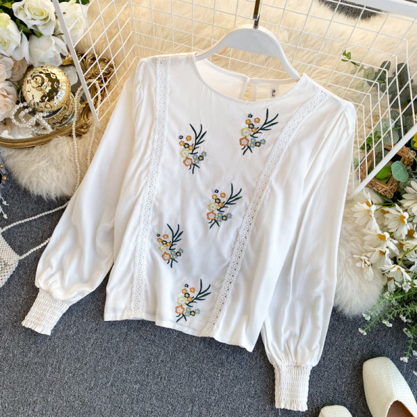 Modern női ing hímzéssel és hosszú ujjú több színben