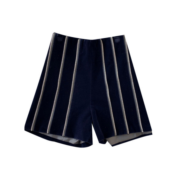 Lezser női rövidnadrág magas derékkal, fém elemmel két színben