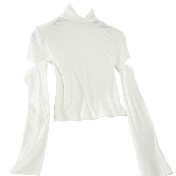 Női alkalmi blúz három színben pólógallérral és kivágásokkal