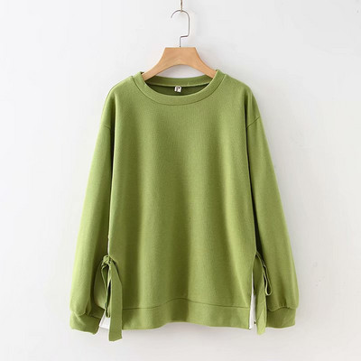 Női alkalmi blúz hosszú ujjal és O-nyakú rózsaszín, fekete és zöld színben