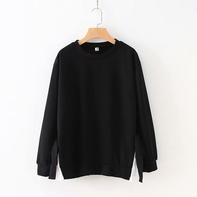 Női alkalmi blúz hosszú ujjal és O-nyakú rózsaszín, fekete és zöld színben