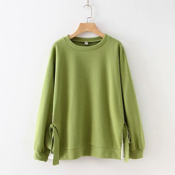 Női alkalmi blúz hosszú ujjal és O-nyakú rózsaszín, fekete és zöld színben