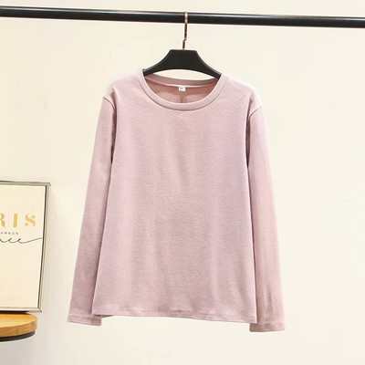 Női alkalmi blúz hosszú ujjal és O-nyakú szürke, rózsaszín és fekete színben