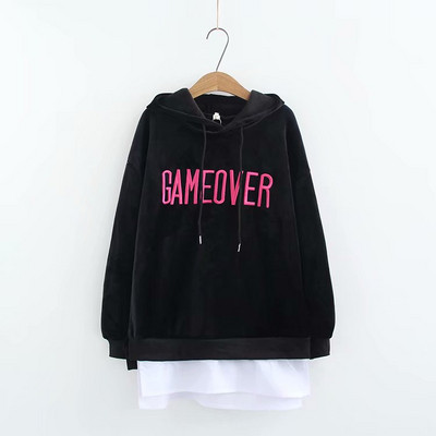 Μοντέρνα γυναικεία μπλούζα με μαύρο και ροζ  χρώμα με γράμματα