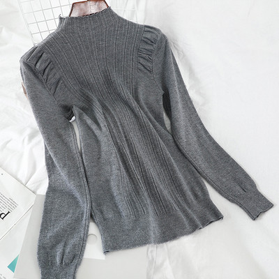 Καθημερινό γυναικείο πουλόβερ σε διάφορα χρώματα με ημι-υψηλό γιακά