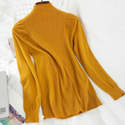 Καθημερινό γυναικείο πουλόβερ σε διάφορα χρώματα με ημι-υψηλό γιακά