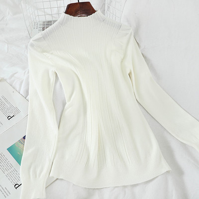 Καθημερινό γυναικείο πουλόβερ σε διάφορα χρώματα με ημι-υψηλό γιακά