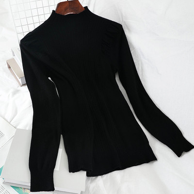 Καθημερινό γυναικείο πουλόβερ σε διάφορα χρώματα με ημι-υψηλό γιακά