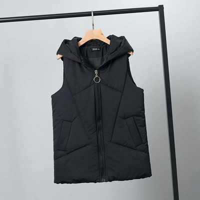 Alkalmi női mellény zsebekkel és cipzárral fehér és fekete színben