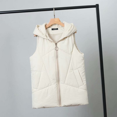 Alkalmi női mellény zsebekkel és cipzárral fehér és fekete színben