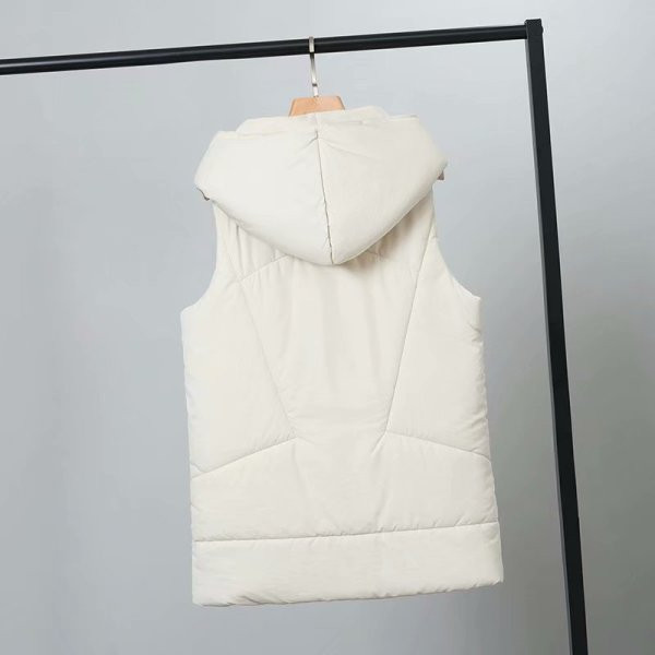 Alkalmi női mellény zsebekkel és cipzárral fehér és fekete színben