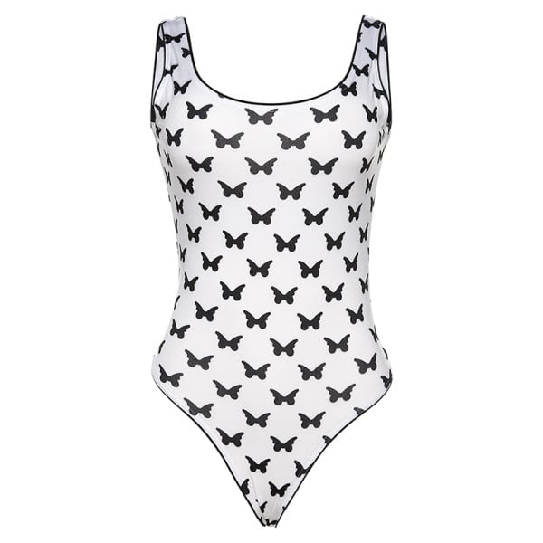 Új női testmodell fehér mintával és pántokkal