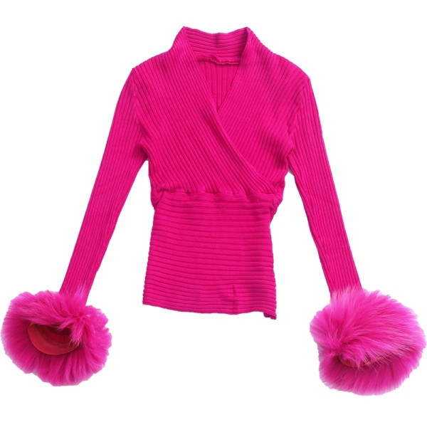 Modern női pulóver négy színben V-nyakú és pehelyes