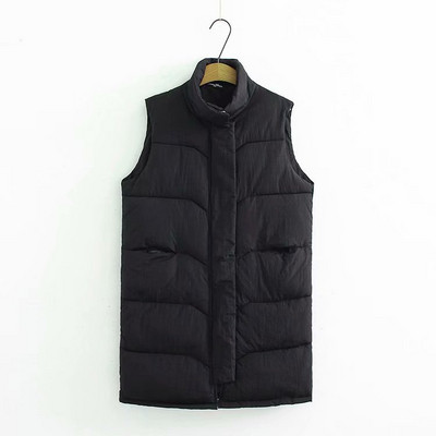 Casual γυναικείο γιλέκο με μεγάλο κολάρο και φερμουάρ σε πράσινο και μαύρο χρώμα