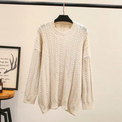 Alkalmi női kötött pulóver széles modell, hosszú ujjú öt színben