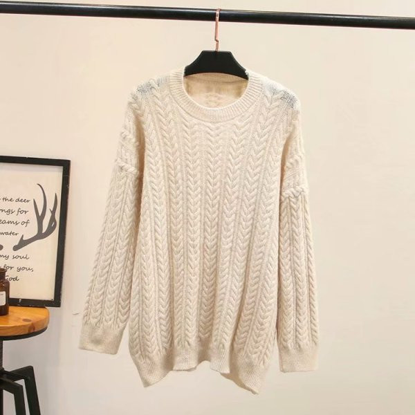 Alkalmi női kötött pulóver széles modell, hosszú ujjú öt színben