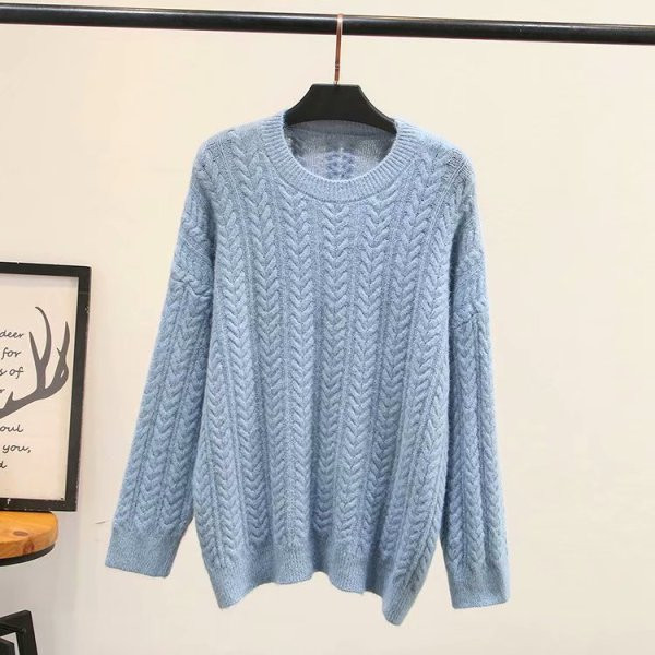 Alkalmi női kötött pulóver széles modell, hosszú ujjú öt színben