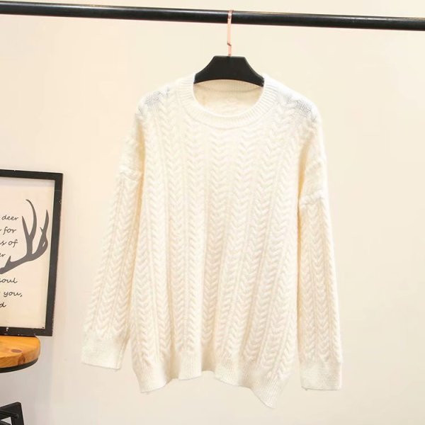 Alkalmi női kötött pulóver széles modell, hosszú ujjú öt színben