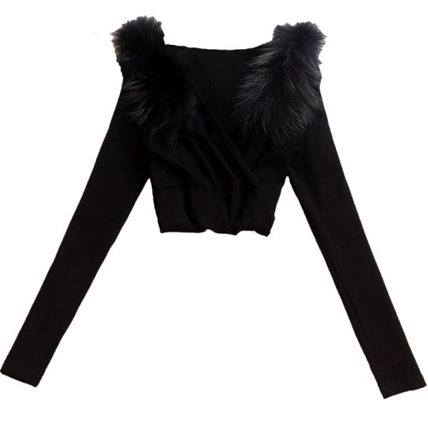 Μοντέρνα γυναικεία μπλούζα σε τρία χρώματα με V-λαιμόκοψη 