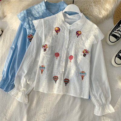 Hímzéses, hosszú ujjú, hétköznapi női ing több színben