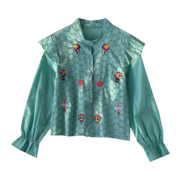 Hímzéses, hosszú ujjú, hétköznapi női ing több színben