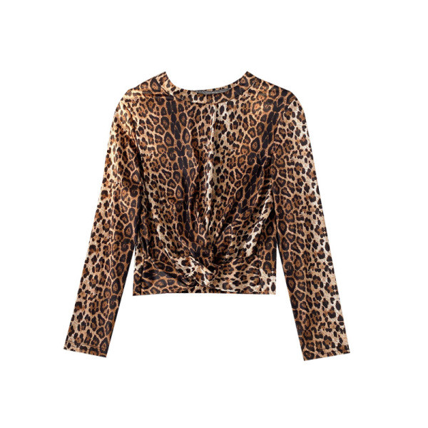 Modern női blúz állatmintás, hosszú ujjú két színben
