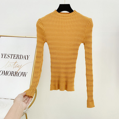 Női kötött pulóver pólógallérral