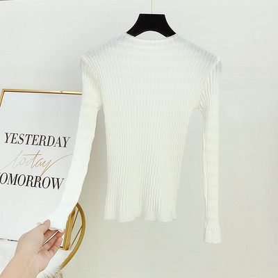 Női kötött pulóver pólógallérral