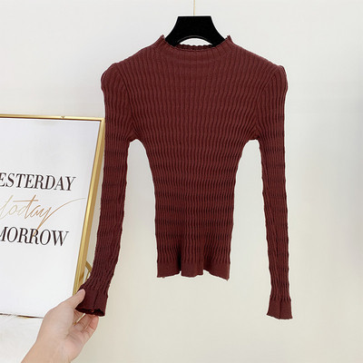 Női kötött pulóver pólógallérral