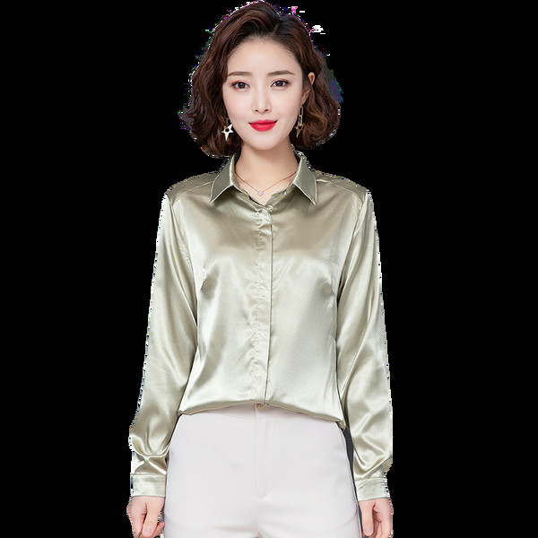 Κομψό γυναικείο πουκάμισο σε δύο χρώματα με κλασικό γιακά και μακρύ μανίκι