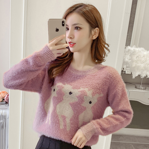 Alkalmi női pulóver négy színben, ovális nyakkivágással és hosszú ujjakkal