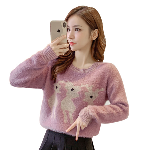 Alkalmi női pulóver négy színben, ovális nyakkivágással és hosszú ujjakkal