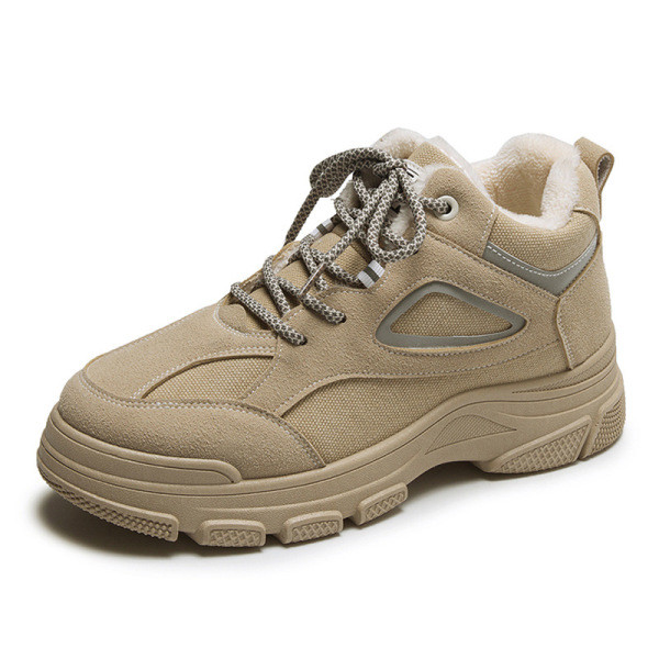 Νέο μοντέο γυναικεία αθλητικά χειμερινά παπούτσια με μαλακή επένδυση και κορδόνια σε τρία χρώματα