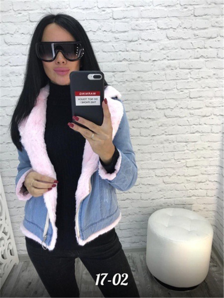 Modern női őszi farmerdzseki puha béléssel